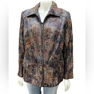 TanJay Multi Coloured  Shimmering Fall Jacket Size 14